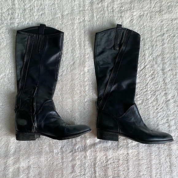 W9 Sam Edelman Leather Riding Boots with zipper hardware - Picture 2 of 12